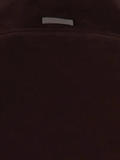 Herno Suede-texture Brown Casual Jacket With High Collar In Brown