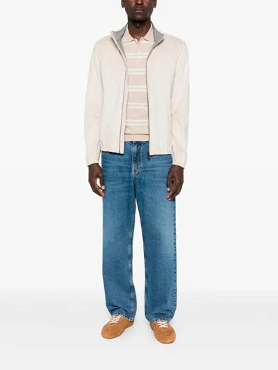 Herno Light Grey Polyester Elastan Jacket In Neutral