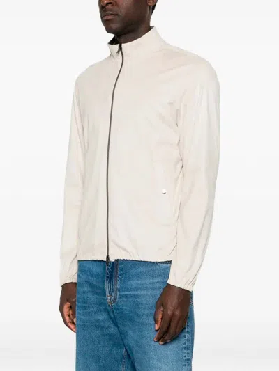 Herno Light Grey Polyester Elastan Jacket In Neutral