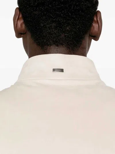 Herno Light Grey Polyester Elastan Jacket In Neutral
