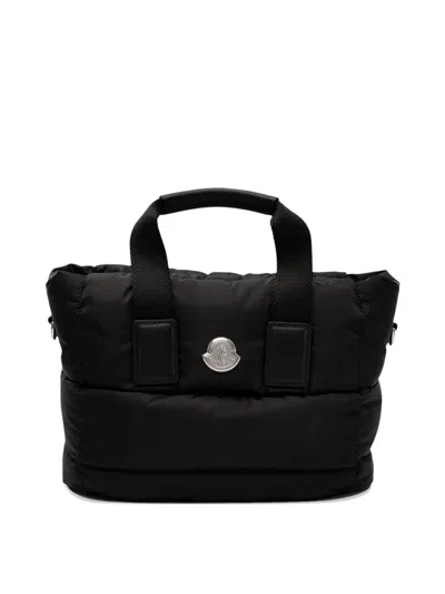 Moncler Borsa A Mano Caradoc Mini In Tessuto Nero Donna In Black