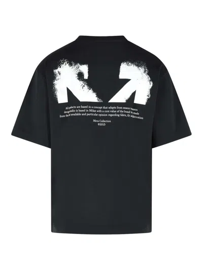 Off-white Slim Fit Scratch Arrow Graphic T-shirt In Black