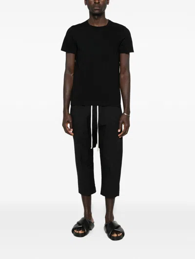 Rick Owens Short-sleeved Cotton T-shirt In Black