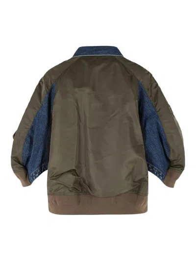 Sacai Buttoned Flap-pockets Denim Jacket In Blue