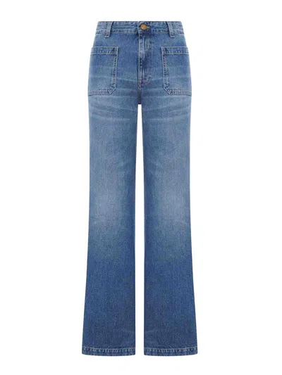 Seafarer Patch-pocket Flared Jeans In Blue
