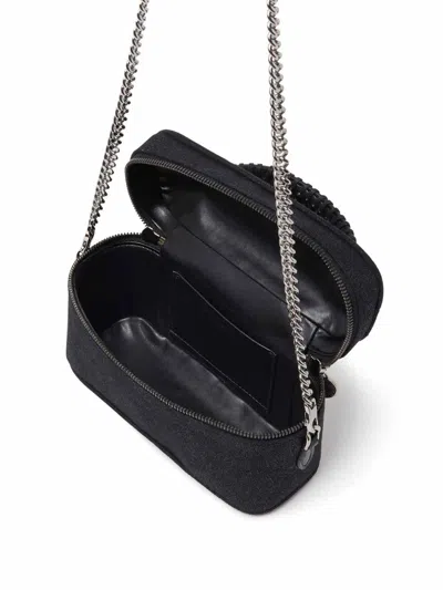 Stella Mccartney Womens Black Falabella Shaggy Woven Vanity Case In Black