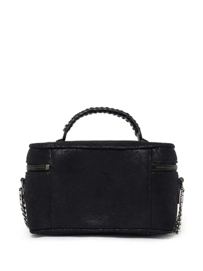 Stella Mccartney Womens Black Falabella Shaggy Woven Vanity Case In Black