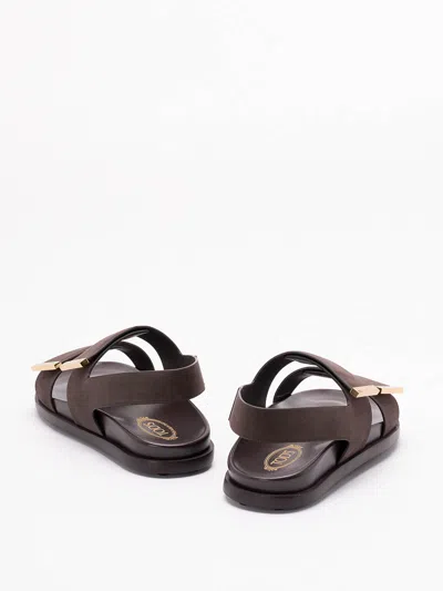 Tod's Women Brown Leather Sandals, 7.5/8.5 Luxury Pumps & Heels For Women Darveys