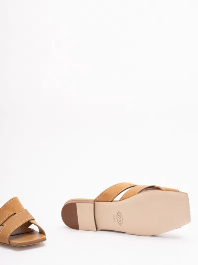 Tod's Women Brown Leather Sandals, 7.5/8.5 Luxury Sandals & Floaters For Women Darveys