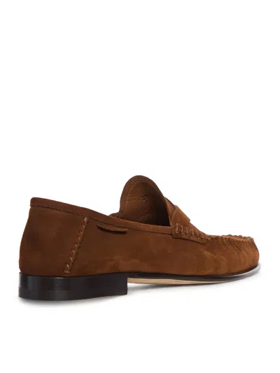 Tom Ford Ripley Loafers Penny Strap Round Toe Suede In Brown