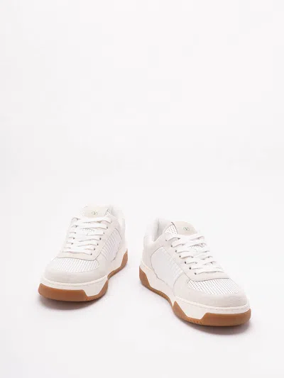 Valentino Sparry Sneakers In Split Leather And Nappa In White