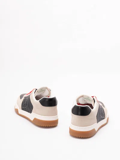 Valentino Garavani Sneakers Contrasting Panels Perforated Detailing Rubber Sole In Multi