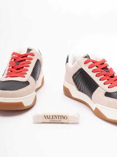 Valentino Garavani Sneakers Contrasting Panels Perforated Detailing Rubber Sole In Multi