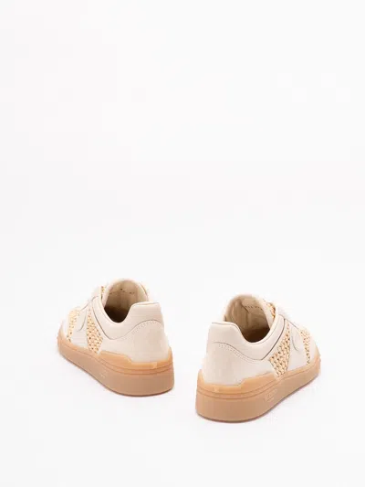 Valentino Garavani Upvillage Sneakers In Woven Raffia In Neutral
