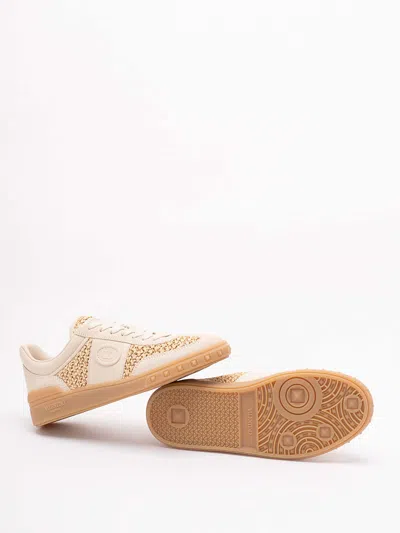 Valentino Garavani Upvillage Sneakers In Woven Raffia In Neutral