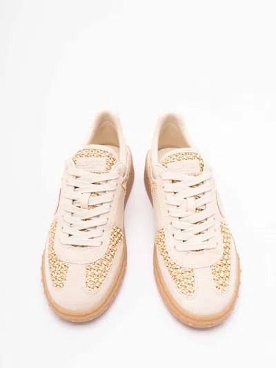 Valentino Garavani Upvillage Sneakers In Woven Raffia In Neutral