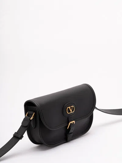 Valentino Garavani Antibes Leather Crossbody Bag Adjustable Strap In Black