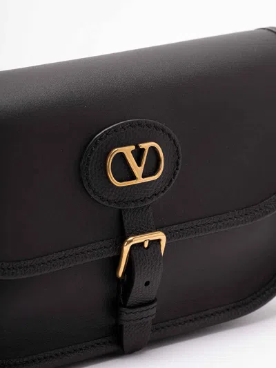 Valentino Garavani Antibes Leather Crossbody Bag Adjustable Strap In Black
