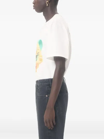 Valentino Cotton T-shirt With Le Chat De La Maison Print In White