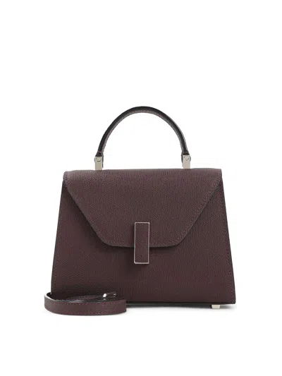Valextra Iside Mini Bag Adjustable Strap Top Handle In Burgundy
