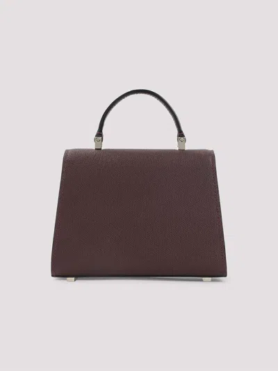 Valextra Iside Mini Bag Adjustable Strap Top Handle In Burgundy