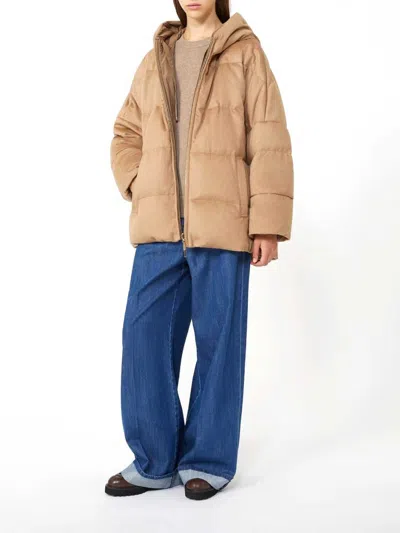 Max Mara The Cube Reversible Down Jacket In Gold