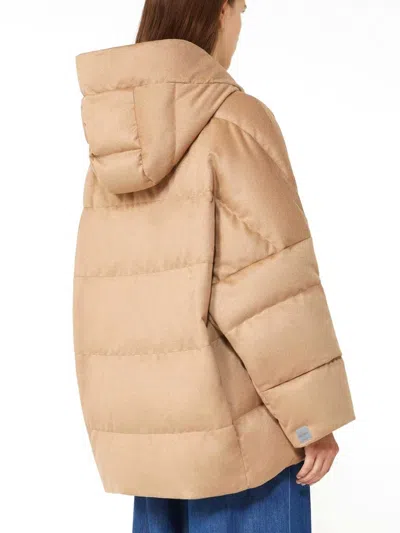 Max Mara The Cube Reversible Down Jacket In Gold