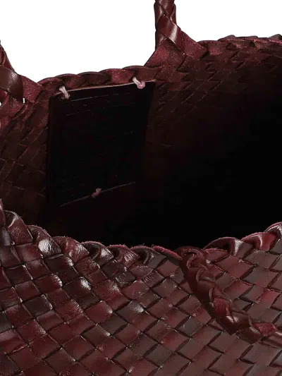 Dragon Diffusion Womens Dark Brown Santa Croce Woven-leather Top-handle Basket Bag In Brown