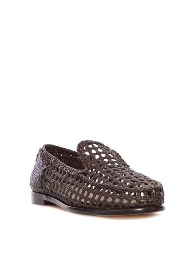 Dragon Diffusion Perforated-pattern Loafers In Brown