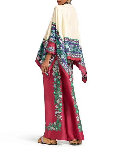 La Doublej Palazzo Printed Silk Wide-leg Pants In Red