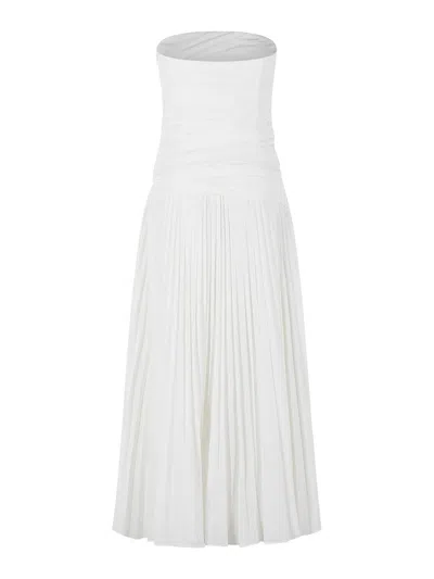 Simkhai Arie Strapless Bustier Midi Dress In White