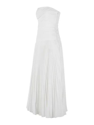 Simkhai Arie Strapless Bustier Midi Dress In White