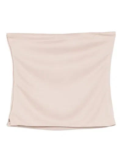 Giada Curti Ruched Strapless Top In Neutral