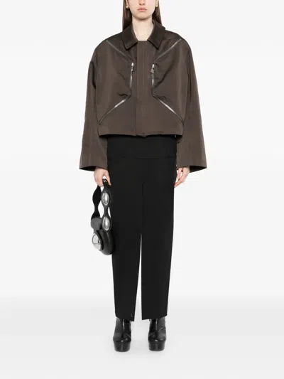 Rick Owens Gray Temple Heizer Mac Jacket In Brown