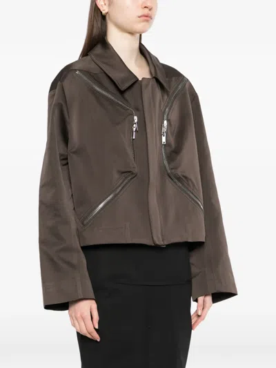 Rick Owens Gray Temple Heizer Mac Jacket In Brown