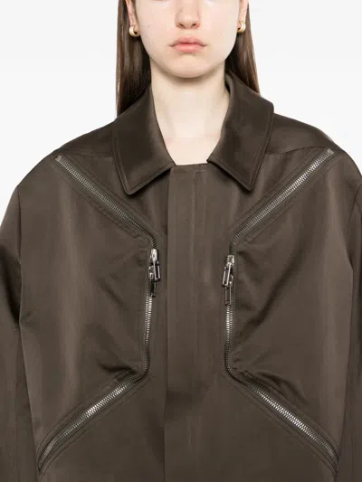 Rick Owens Gray Temple Heizer Mac Jacket In Brown