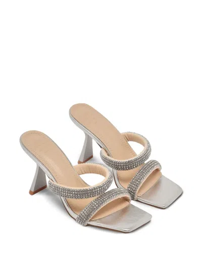 Twenty Four Haitch Embellished-strap Sandals In Silver