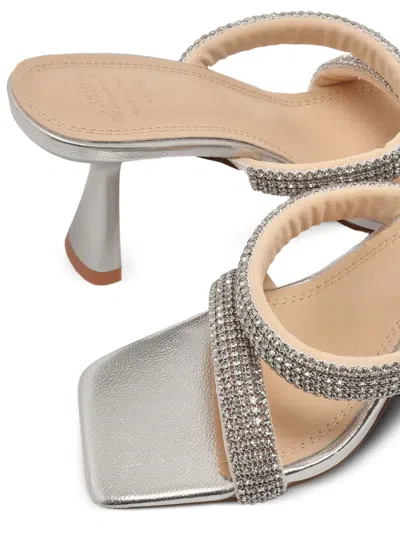 Twenty Four Haitch Embellished-strap Sandals In Silver