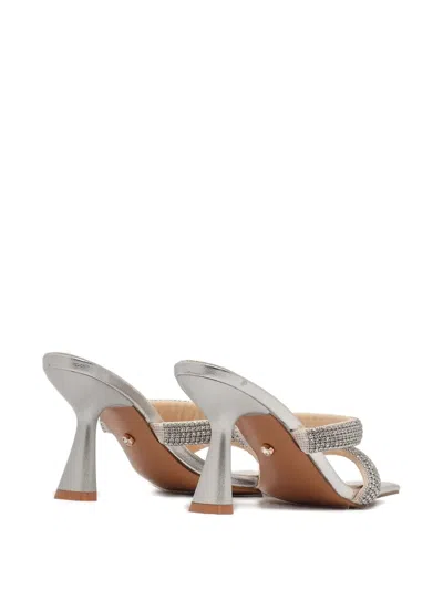 Twenty Four Haitch Embellished-strap Sandals In Silver