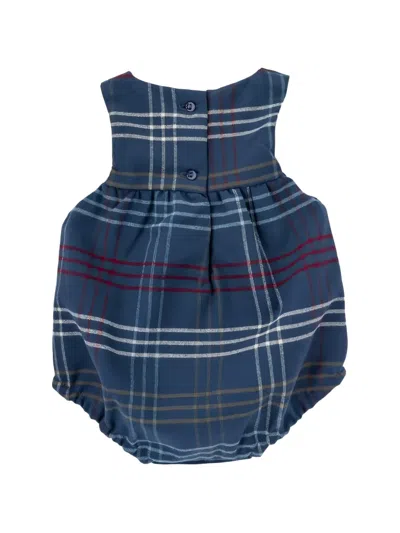 Knot Holly Checked Romper In Blue