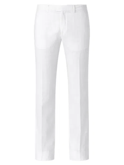 Patrick Assaraf Linen Trousers In White