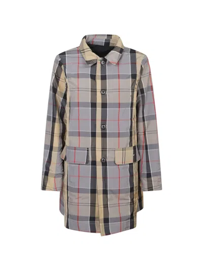 Barbour Single-breasted Trench Coat In Black