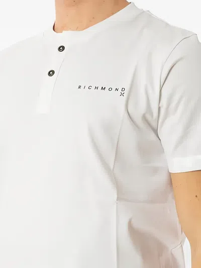John Richmond Buttoned T-shirt In White
