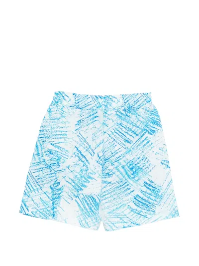 Msgm Printed Shorts In Blue