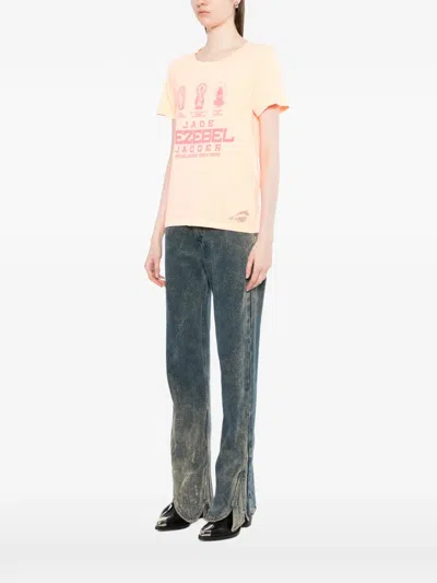 Jade Jagger Logo-print T-shirt In Orange