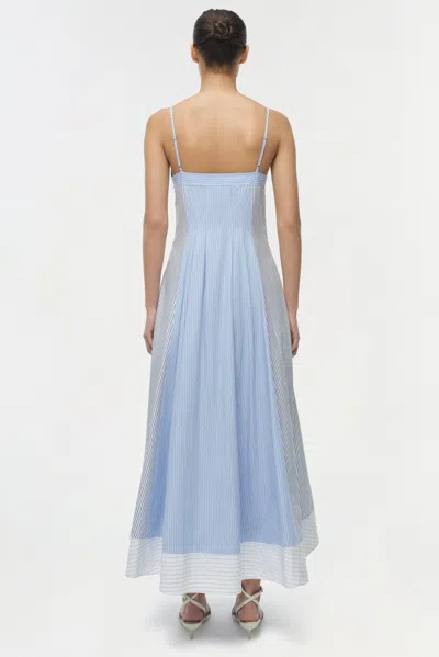 Simkhai Chamberlain Cotton Midi Dress Periwinkle Multi Stripe In Blue