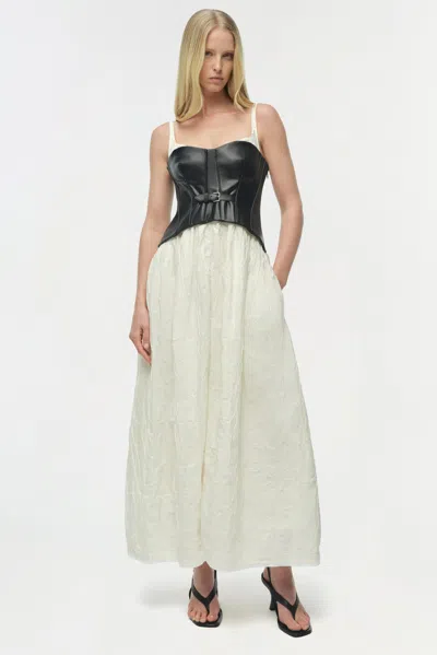 Simkhai Cortland Belted Bustier Midi Dress In Black Multi In Multi