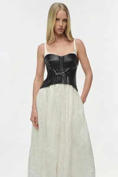 Simkhai Cortland Belted Bustier Midi Dress In Black Multi In Multi