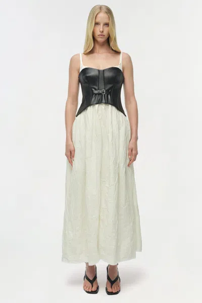 Simkhai Cortland Belted Bustier Midi Dress In Black Multi In Multi