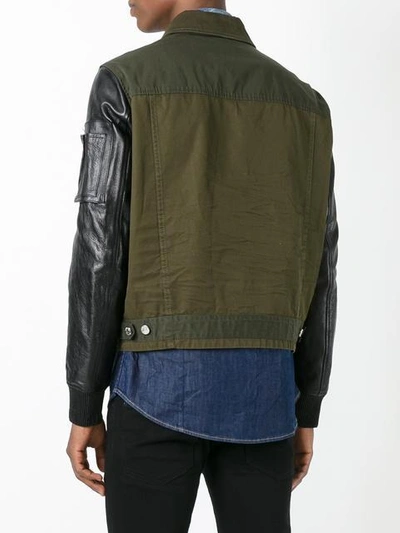 Shop Dsquared2 Shirt Effect Bomber Jacket In Green